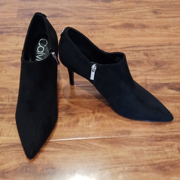 Calvin Klein Shoes - NWOB Calvin Klein Pointed Toe "Suede" Stiletto Booties, 10